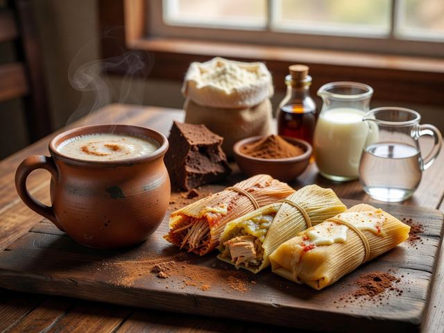 Atole and Tamales Plate