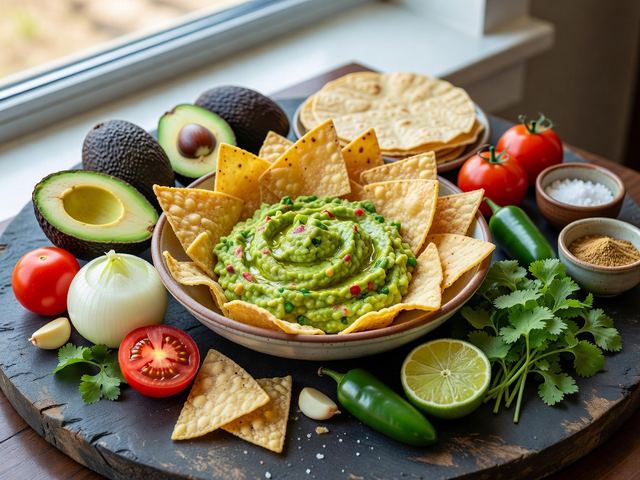 Guacamole with Homemade Tortilla Chips