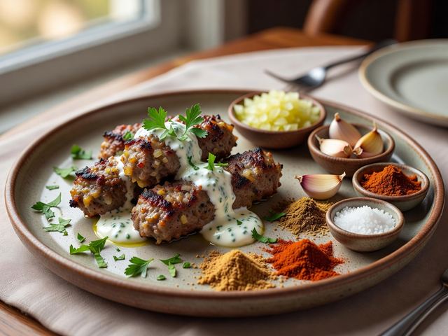 Lamb Kofta with Yogurt Sauce