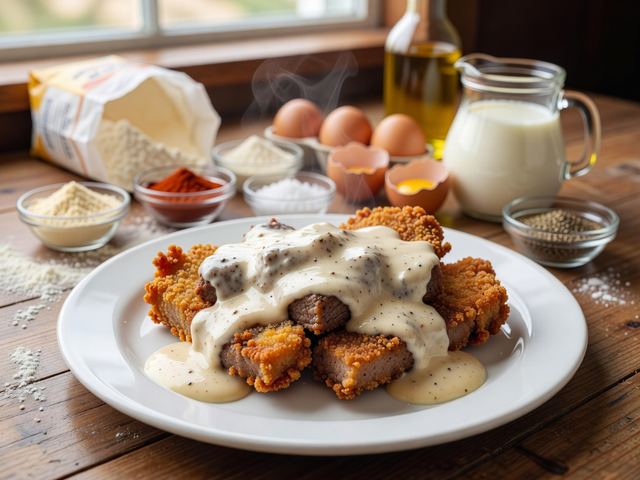 Chicken Fried Steak with Cream Gravy