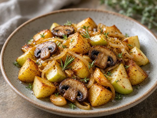 Apple Mushroom Breakfast Hash