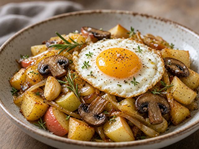 Apple Mushroom Breakfast Hash