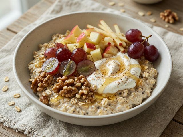 Apple Overnight Oats with Grapes