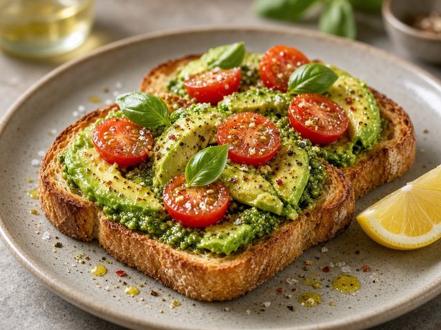 Basil Pesto Avocado Toast