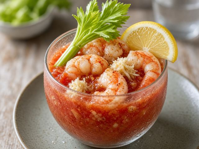 Chilled Bloody Mary Shrimp Cups