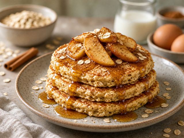 Cinnamon Apple Oat Pancakes