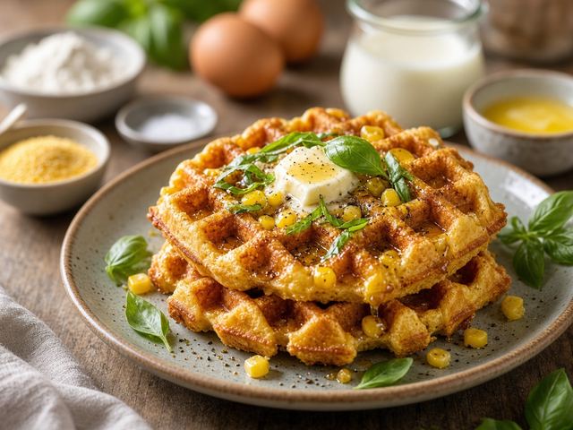 Corn & Basil Buttermilk Waffles
