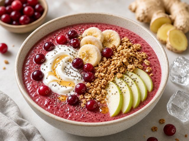 Cranberry Ginger Smoothie Bowl