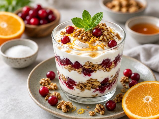 Cranberry Orange Yogurt Parfaits