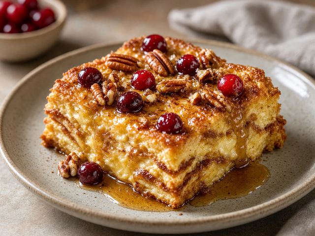 Cranberry Pecan Baked French Toast