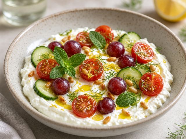 Fresh Tomato & Grape Yogurt Bowl