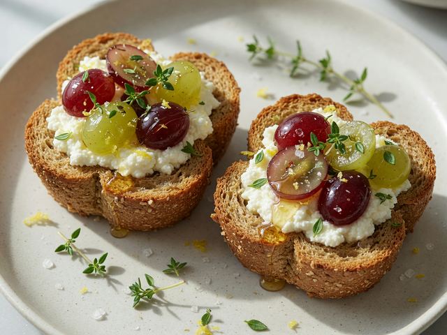 Grape & Ricotta Toast Cups
