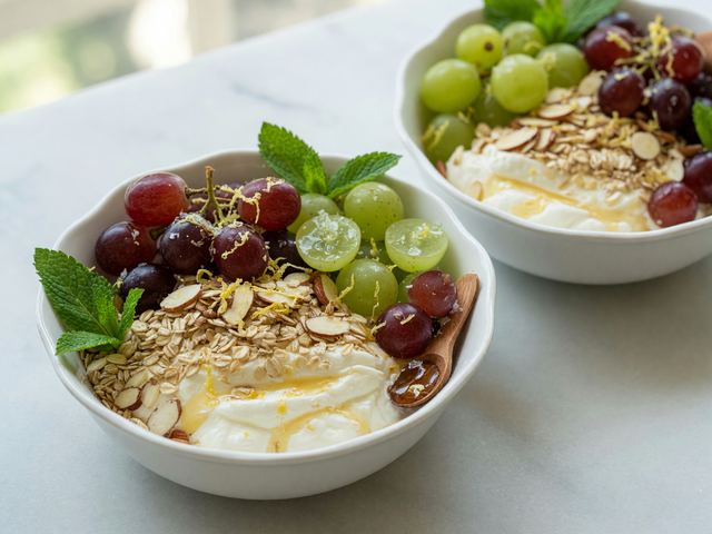 Grape & Yogurt Parfait Bowls