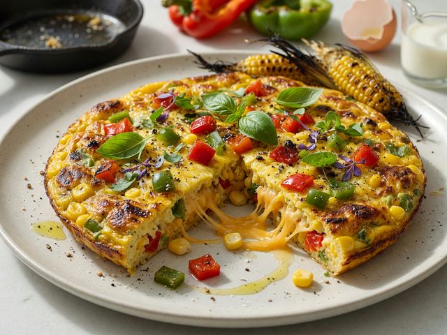 Grilled Corn & Pepper Frittata