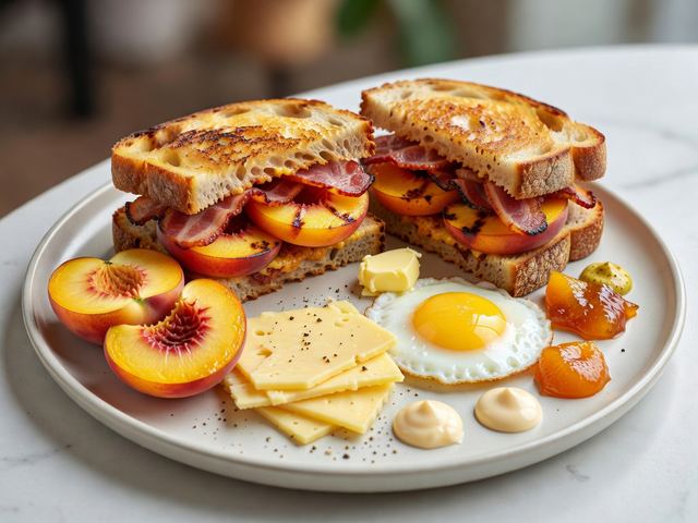 Grilled Peach & Bacon Sandwiches