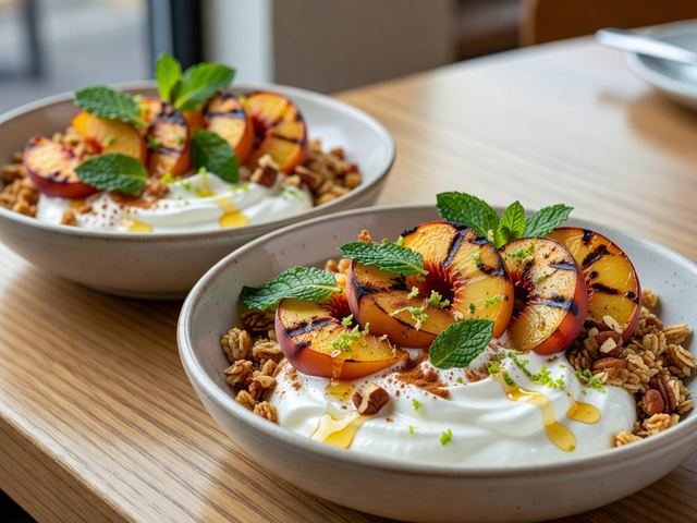 Grilled Peach Yogurt Bowls