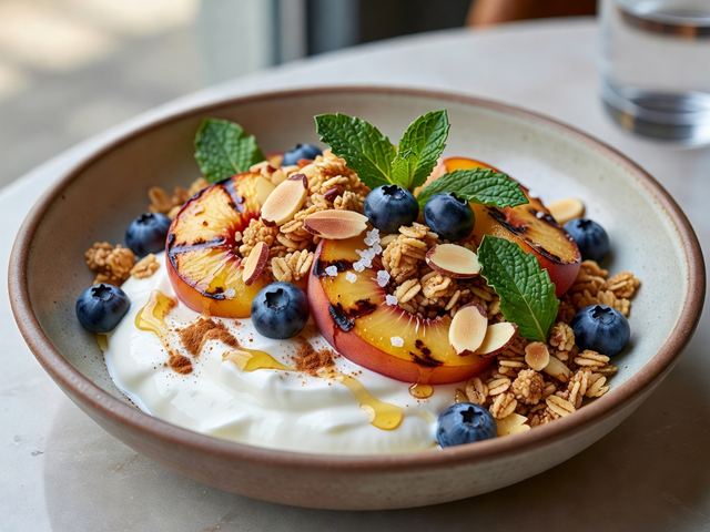 Grilled Peach Yogurt Bowls