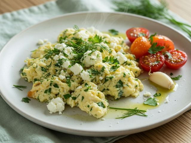 Herbed Feta Scrambled Eggs
