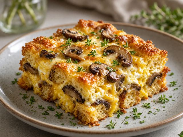Mushroom Herb Breakfast Strata