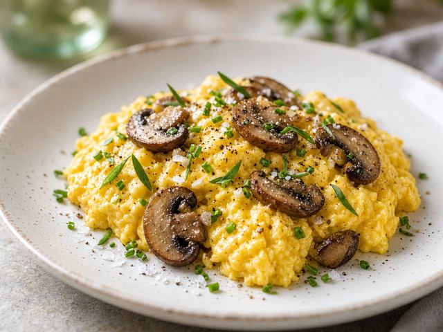Mushroom Herb Scrambled Eggs