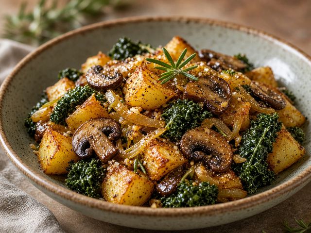 Mushroom & Kale Breakfast Hash