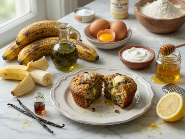 Olive Oil Banana Muffins