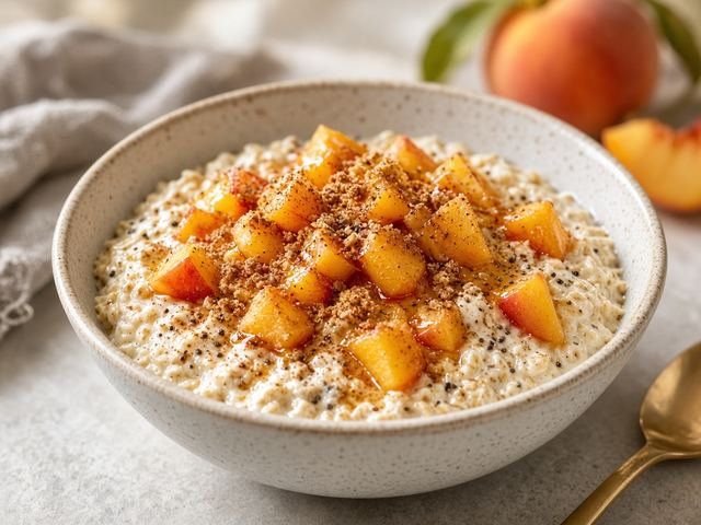 Peach Cobbler Overnight Oats