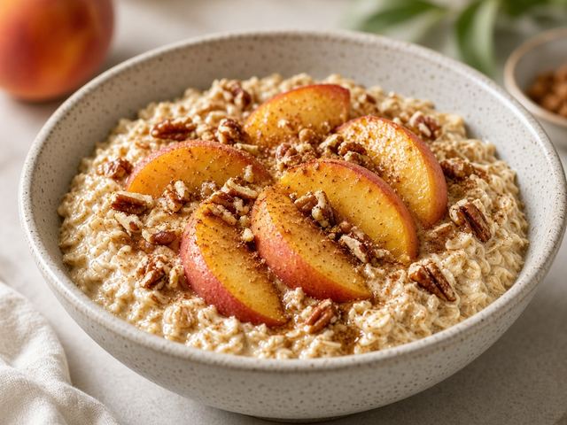 Peach Cobbler Overnight Oats