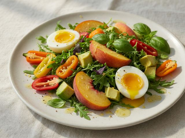 Peach & Pepper Breakfast Salad