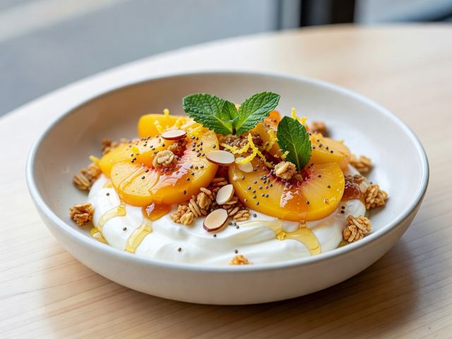Peach Yogurt Parfait Bowl