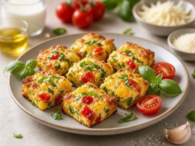 Pepper & Basil Frittata Bites