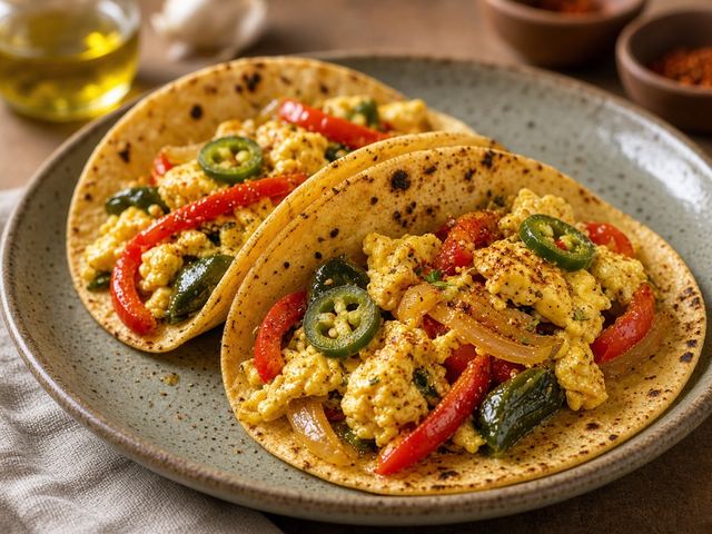 Pepper & Egg Breakfast Tacos
