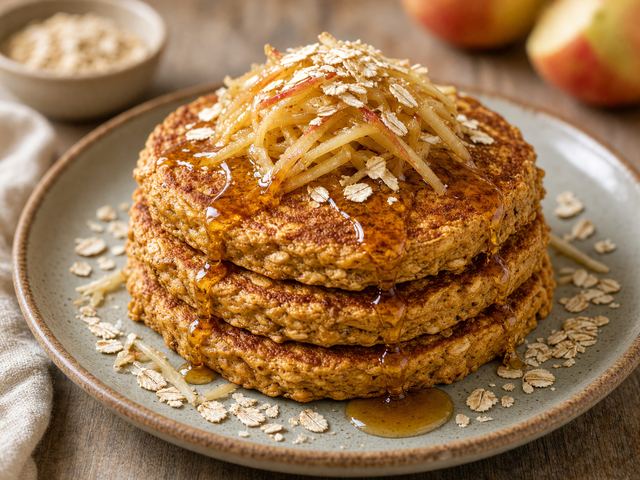 Pumpkin Apple Oat Pancakes