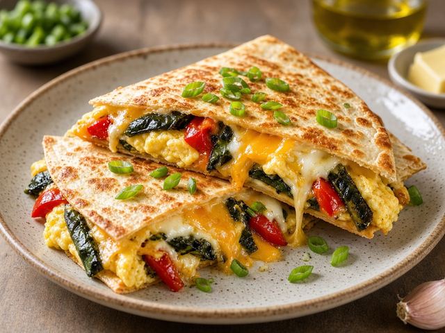 Roasted Poblano Breakfast Quesadilla