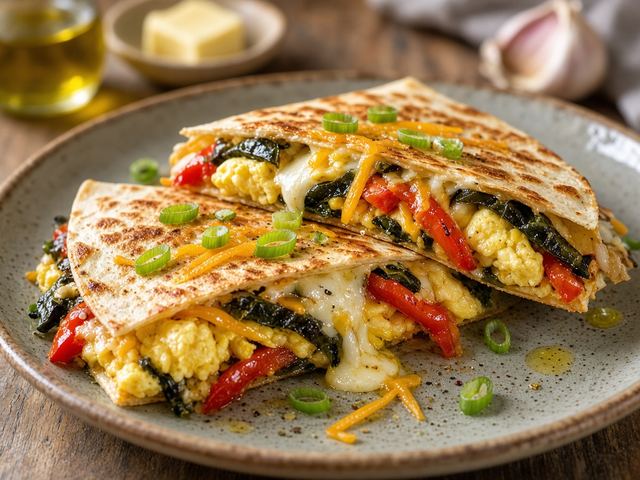 Roasted Poblano Breakfast Quesadilla