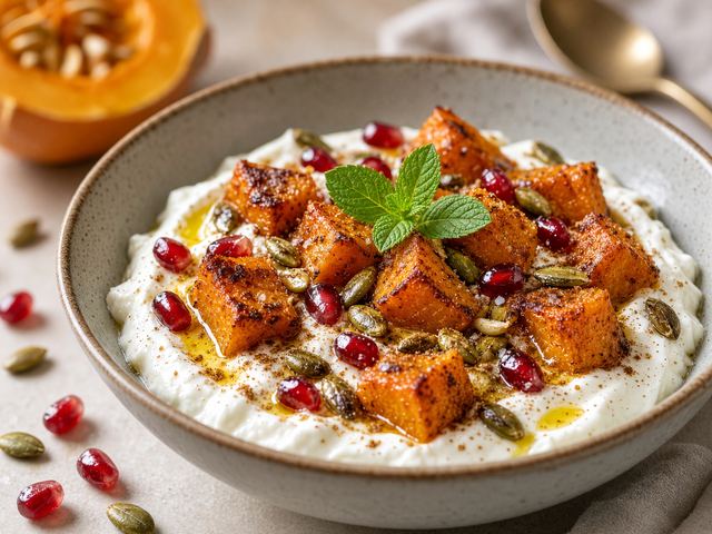 Roasted Pumpkin Yogurt Bowls