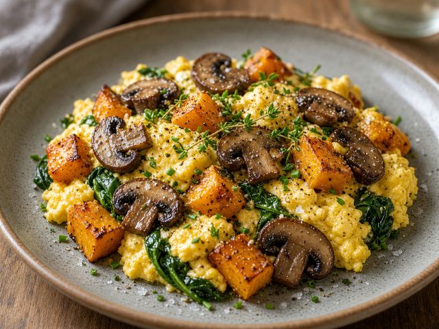 Roasted Squash & Mushroom Scramble