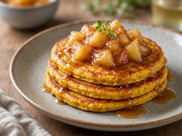 Squash Pancakes with Apple Compote