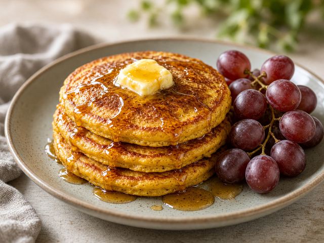 Squash Pancakes with Fresh Grapes