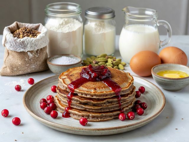 Swedish Rye Pancakes with Lingonberries