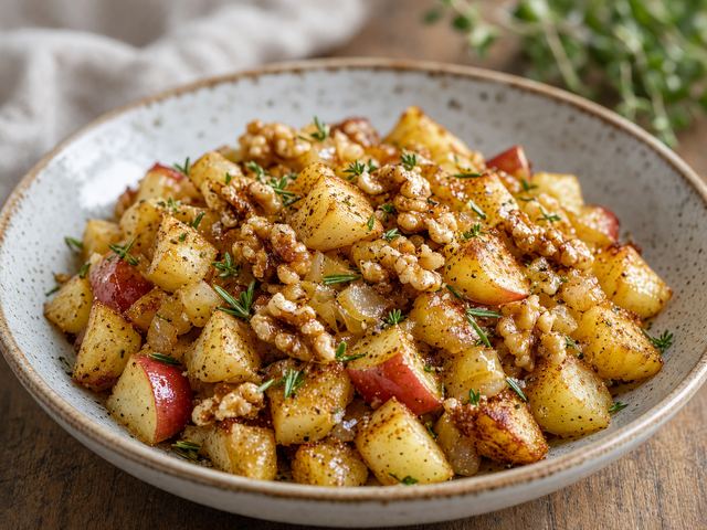 Toasted Apple Walnut Breakfast Hash