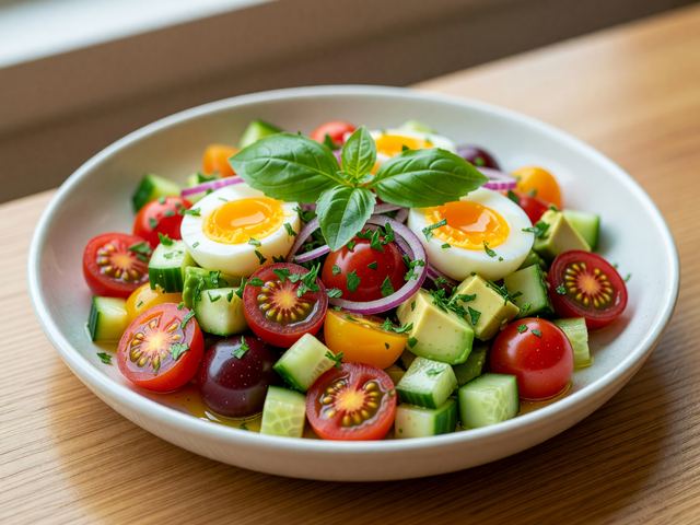 Tomato Basil Breakfast Salad