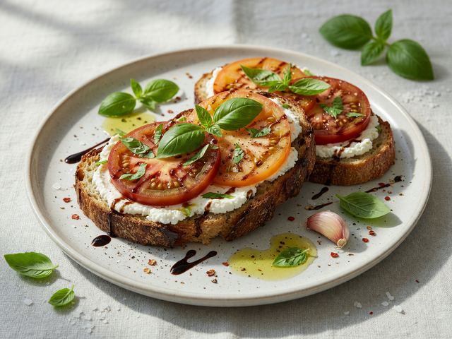 Tomato Basil Morning Toasts