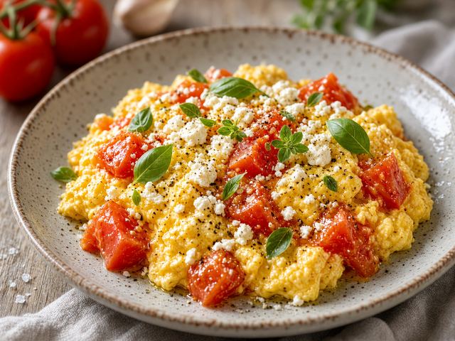 Tomato Herb Egg Scramble