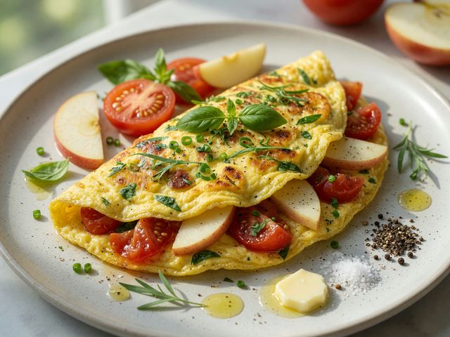 Tomato Herb Omelette with Apples