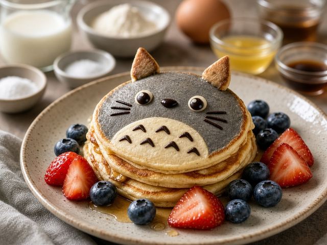 Totoro Berry Pancakes