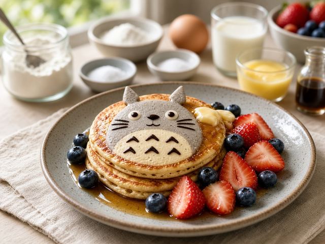 Totoro Berry Pancakes