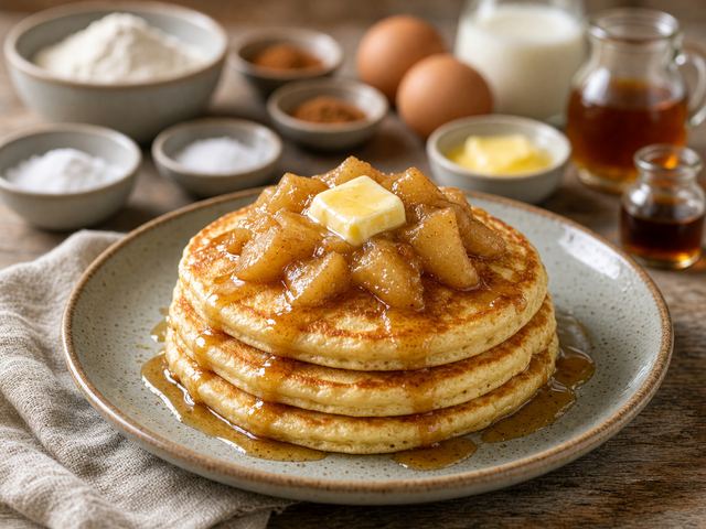 Warm Apple Compote Pancakes