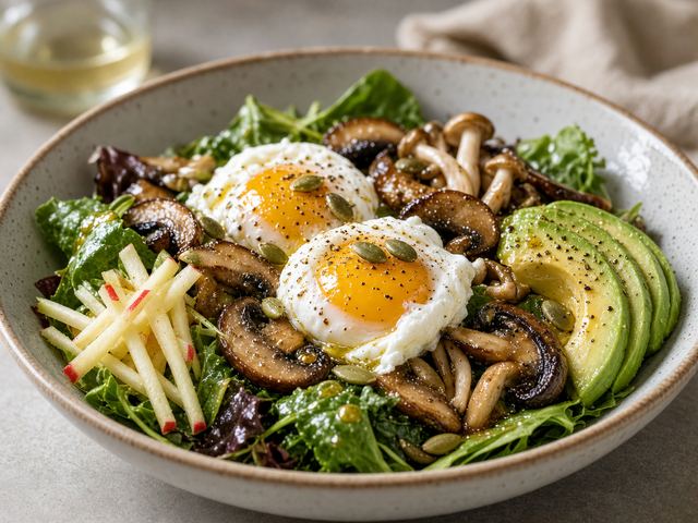 Warm Mushroom Breakfast Salad