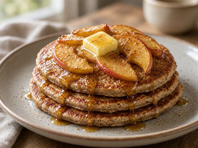 Warm Spiced Apple Buckwheat Pancakes